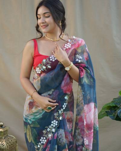 Satrangi By Shree Trends Organza Designer Saree Collection